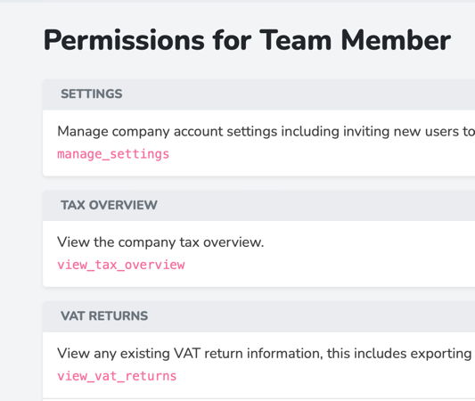 Limit your team members access to specific areas of MTDsorted. Giving you peace of mind and complete control over who sees what private details.